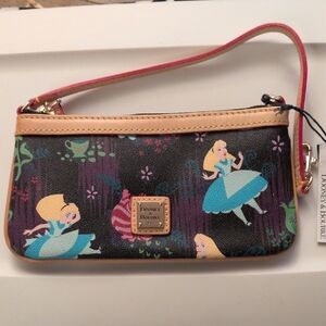 Dooney & Bourke Alice in Wonderland Wristlet - Black and Tan
